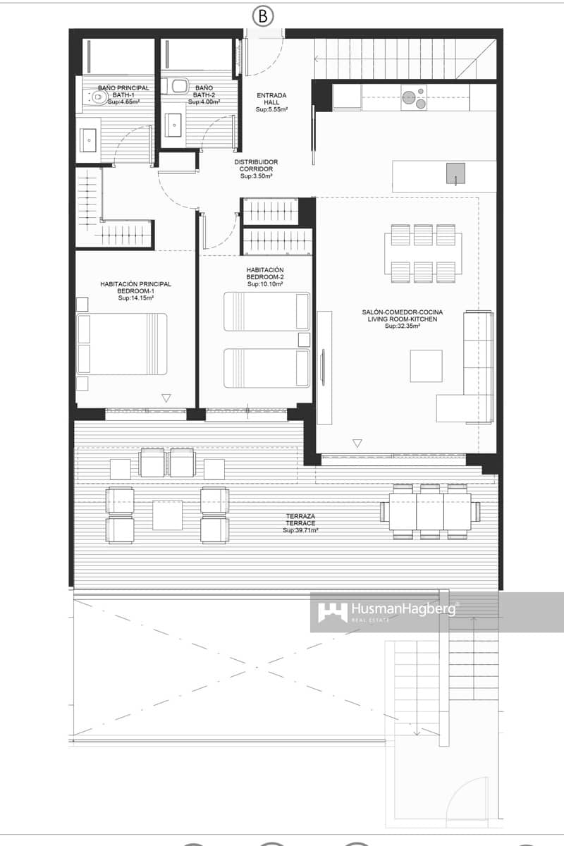 2 sovrum Lägenhet till salu i Benidorm med pool - 420 000 € (Ref: 9578306)