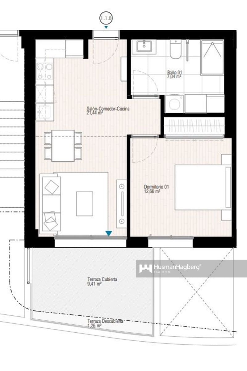 1 bedroom Apartment for sale in La Villajoyosa / Vila Joiosa with pool - € 257,000 (Ref: 9614597)