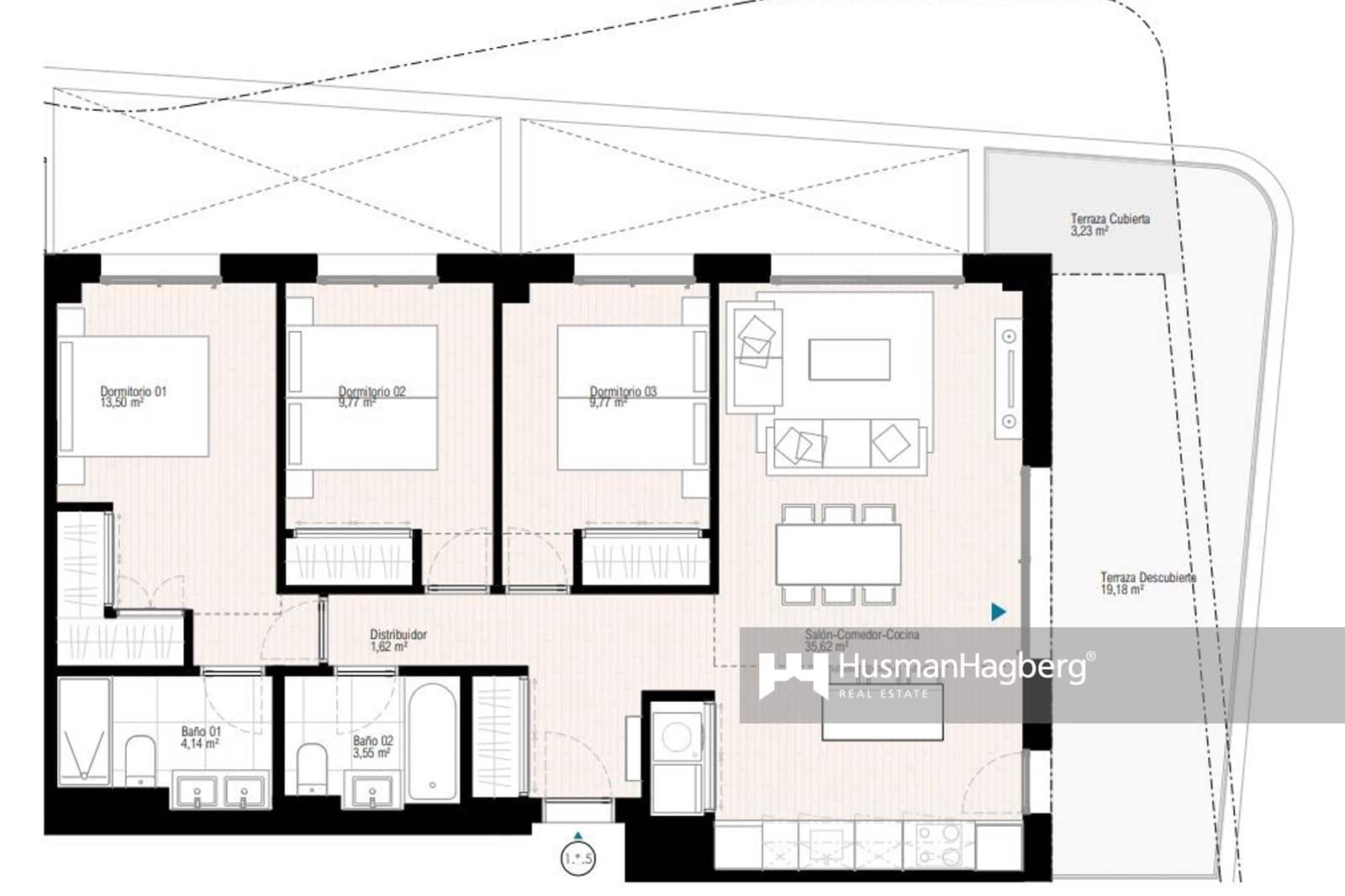 3 bedroom Apartment for sale in La Villajoyosa / Vila Joiosa with pool - € 442,000 (Ref: 9614599)
