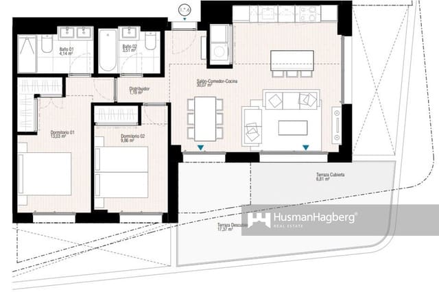 2 camera da letto Appartamento in vendita in Platja Vila Joiosa - Platja de Torres, La Villajoyosa / Vila Joiosa - 376.000 € (Rif: 9689882)