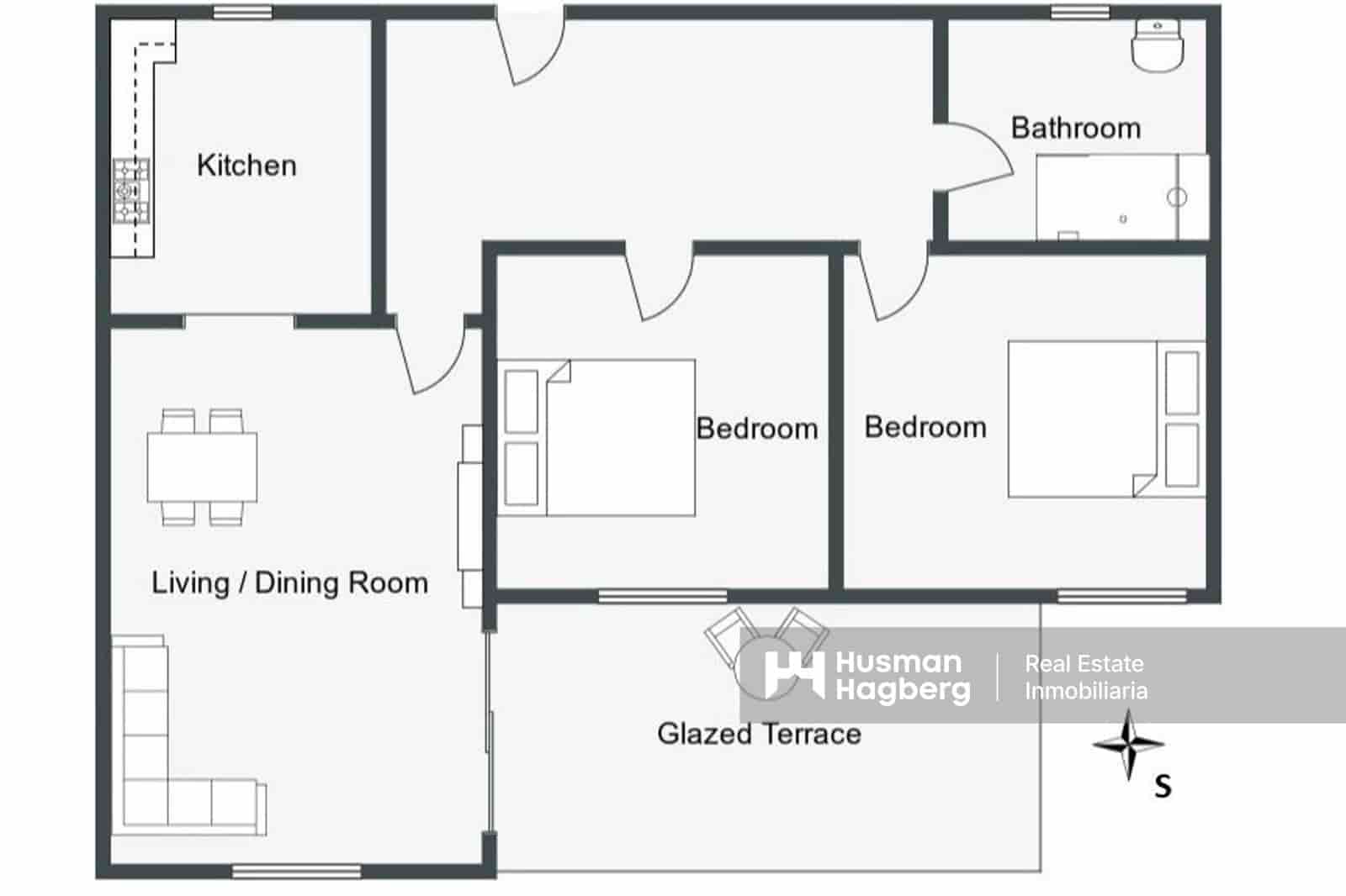 Apartamento de 2 habitaciones en Calpe / Calp en venta con piscina - 225.000 € (Ref: 9801001)