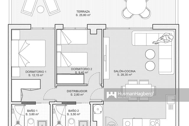 2 soveværelse Lejlighed til salg i Benidorm med swimmingpool - € 345.000 (Ref: 9803957)