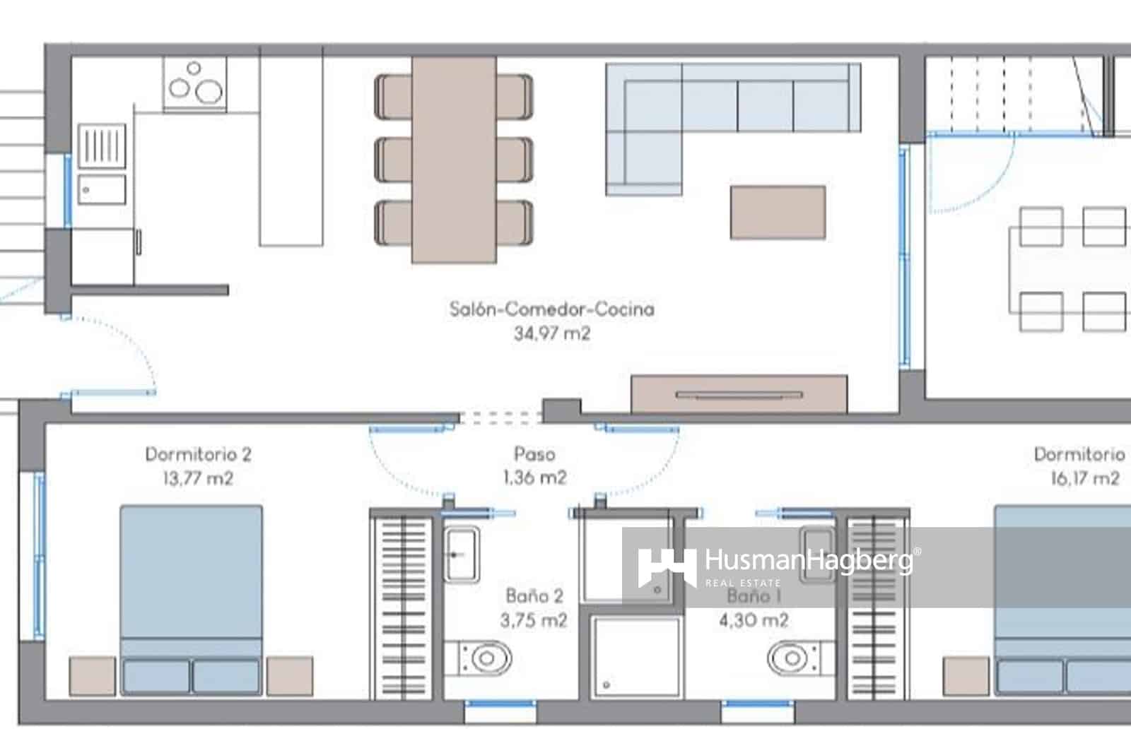 3 soveværelse Lejlighed til salg i Benidorm med swimmingpool - € 379.000 (Ref: 9961897)