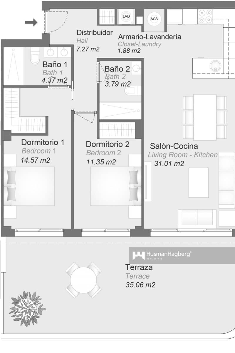 2 sypialnia Apartament na sprzedaż w Benidorm z basenem - 550 000 € (Ref: 9964586)