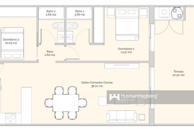 2 sovrum Lägenhet till salu i Benidorm med pool - 352 900 € (Ref: 9969145)