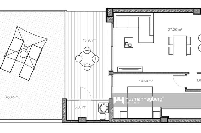 Apartamento de 1 habitación en Poble Nou - Montiboli, La Villajoyosa / Vila Joiosa en venta con piscina - 295.000 € (Ref: 9980110)