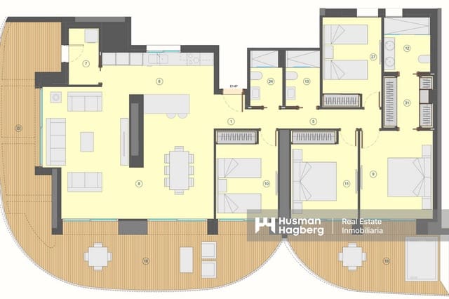 4 soverom Leilighet til salgs i Playa Poniente, Benidorm med svømmebasseng - € 1 946 000 (Ref: 9986255)