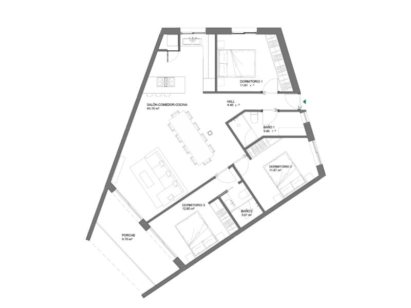 3 chambre Appartement à vendre à Nuestra Senora de Jesus - 730 000 € (Ref: 8611070)