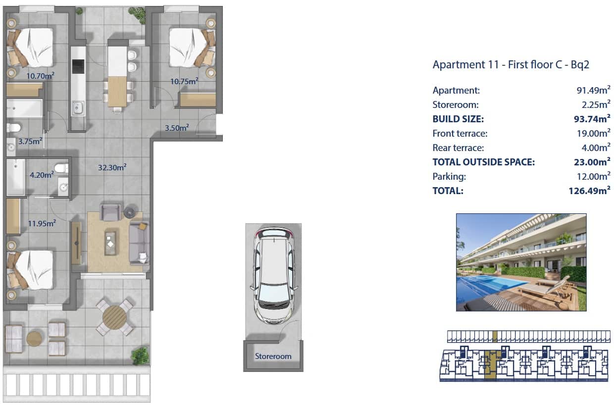 3 bedroom Apartment for sale in Los Alcazares with pool garage - € 359,000 (Ref: 10063750)