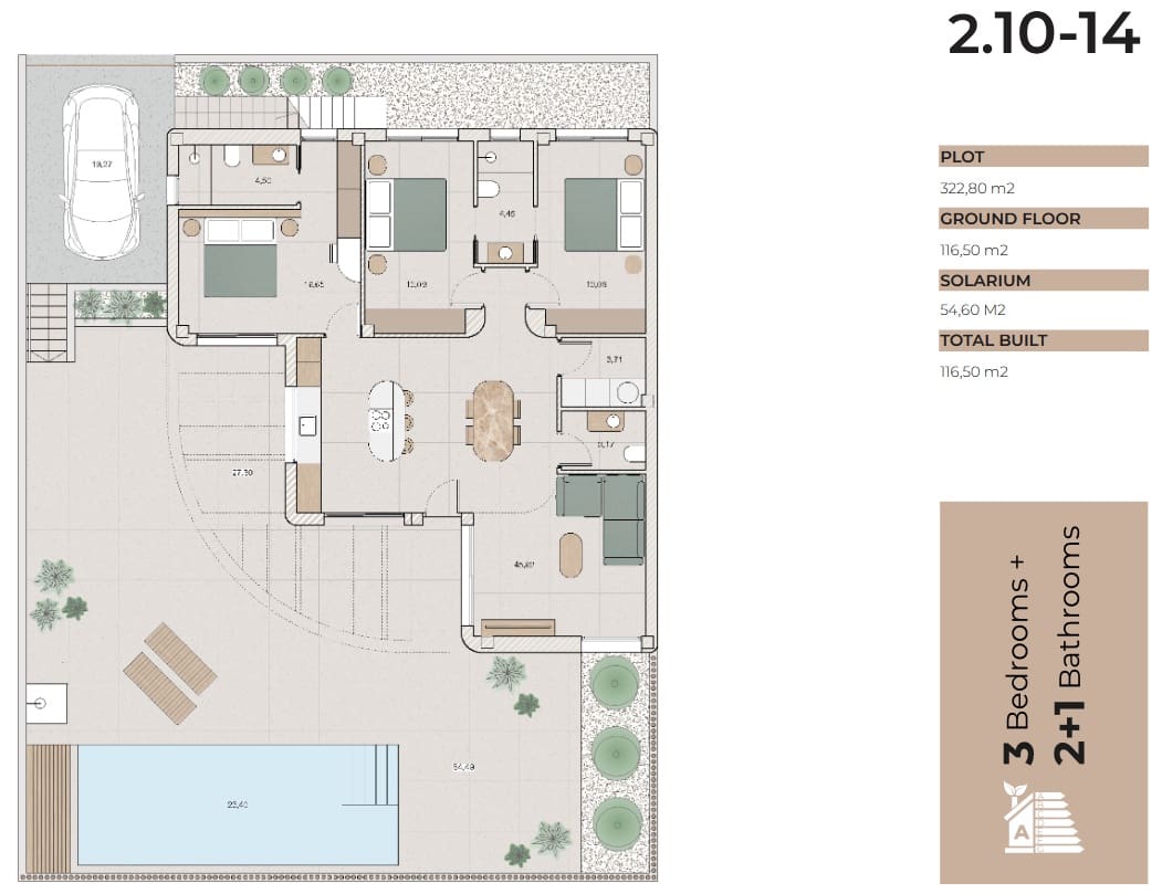 3 slaapkamer Villa te koop in Algorfa met zwembad garage - € 715.000 (Ref: 10131126)