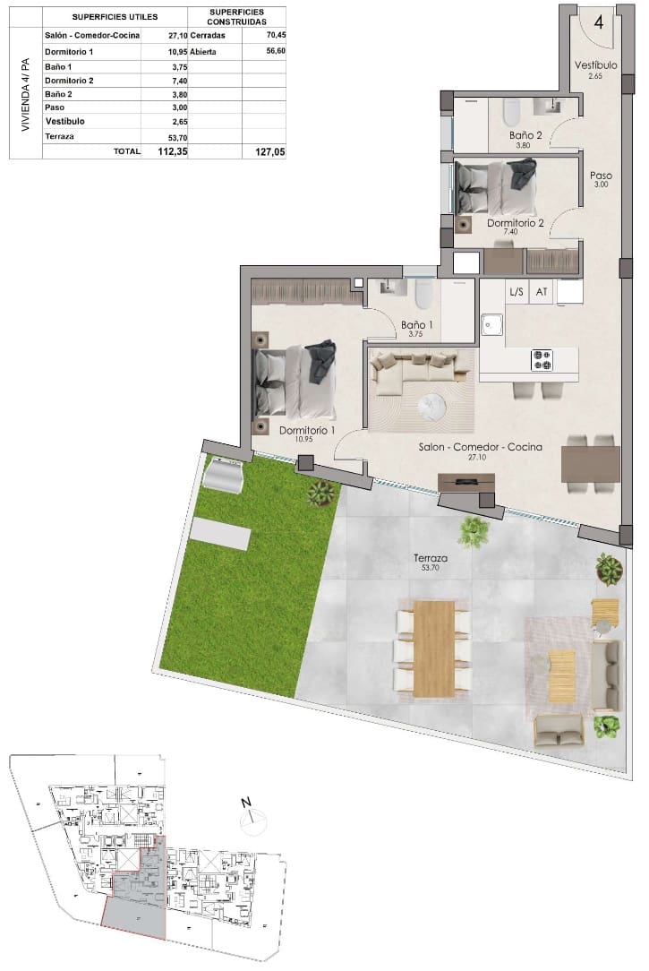 2 slaapkamer Penthouse te koop in Santa Pola met zwembad garage - € 400.000 (Ref: 10141638)