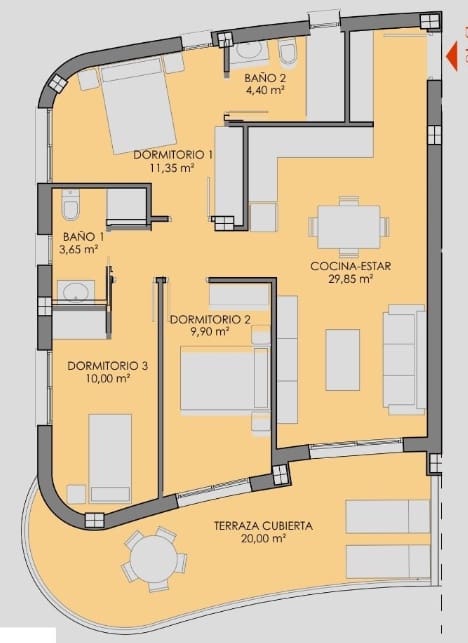 Apartamento de 3 habitaciones en Los Alcázares en venta con piscina garaje - 338.900 € (Ref: 10141641)