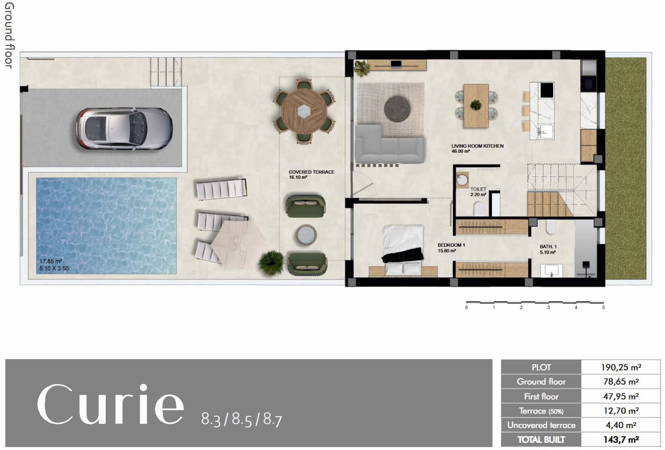 3 quarto Moradia Geminada para venda em Dolores com piscina garagem - 415 000 € (Ref: 10145730)