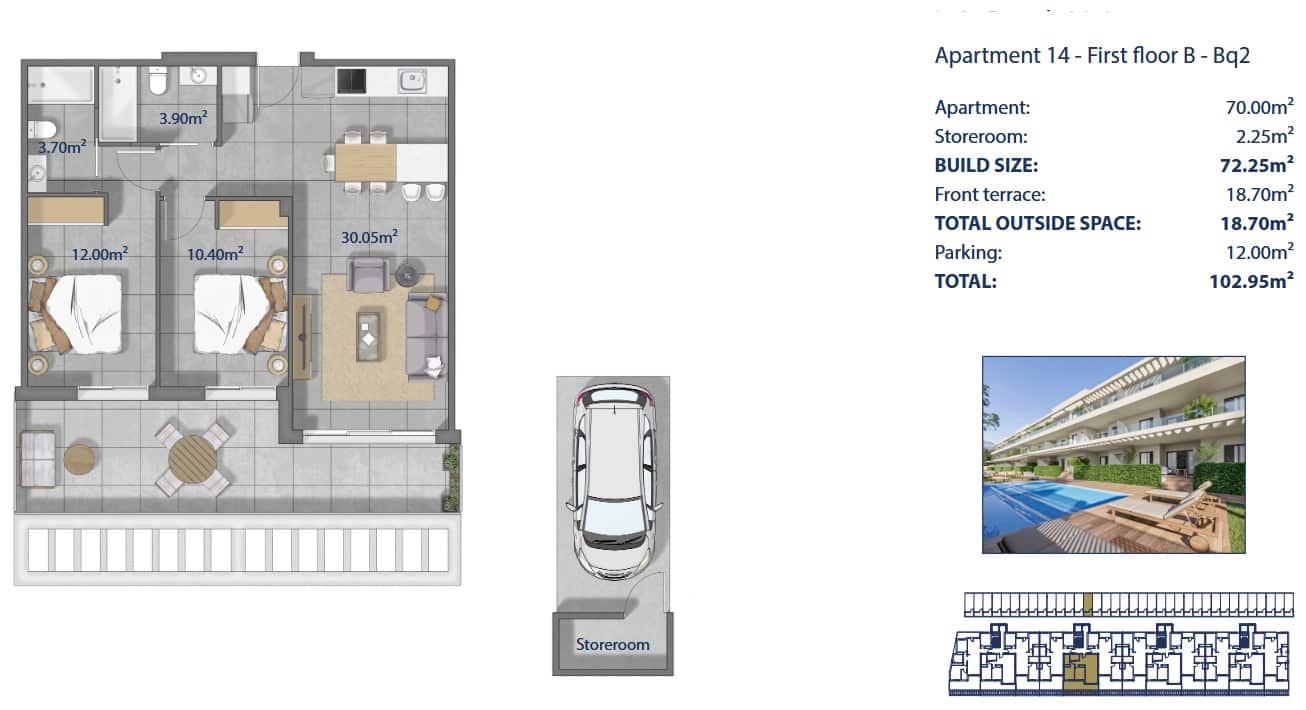 2 bedroom Apartment for sale in Los Alcazares with pool garage - € 339,000 (Ref: 10166063)