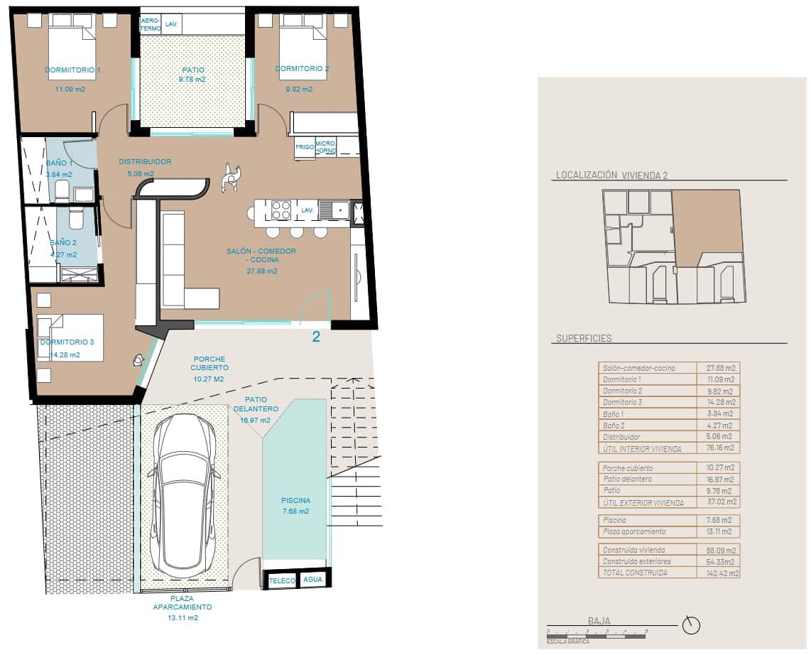 Bungalow de 3 habitaciones en San Pedro del Pinatar en venta con piscina garaje - 339.900 € (Ref: 10184158)