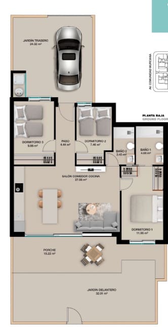 Apartamento de 3 habitaciones en Torre de la Horadada en venta con piscina garaje - 460.000 € (Ref: 9118533)