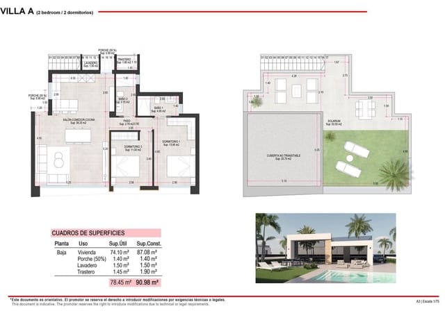 2 sovrum Villa till salu i Condado de Alhama, Alhama de Murcia med pool garage - 284 000 € (Ref: 9518428)