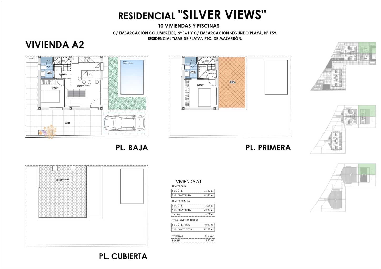 2 sovrum Semi-fristående Villa till salu i Puerto de Mazarron med pool garage - 265 000 € (Ref: 9598650)