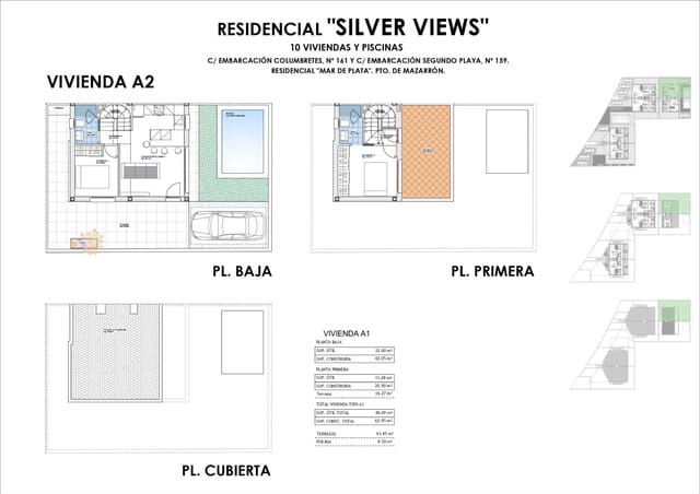 2 chambre Villa/Maison Semi-Mitoyenne à vendre à Alamillo, Mazarrón avec piscine garage - 265 000 € (Ref: 9598650)