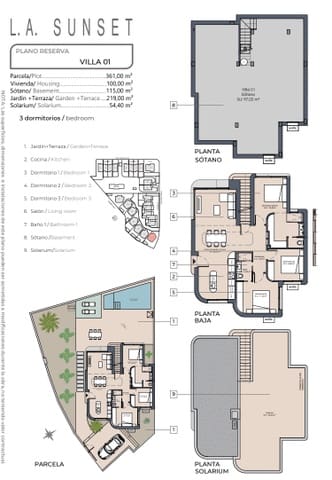 3 soverom Villa til salgs i Las Lomas de Rame - Bahía Bella, Los Alcázares med svømmebasseng garasje - € 669 800 (Ref: 9780113)