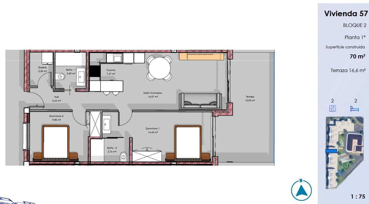 2 Zimmer Apartment zu verkaufen in Guardamar del Segura mit Pool Garage - 295.000 € (Ref: 9806049)