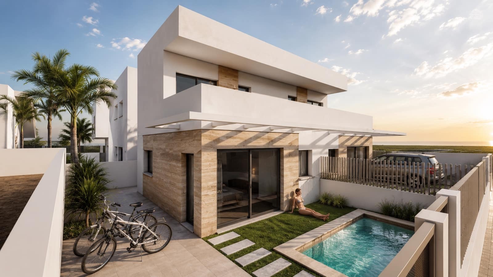 2 sypialnia Dom blizniak na sprzedaż w Puerto de Mazarron z garażem - 249 900 € (Ref: 9866450)