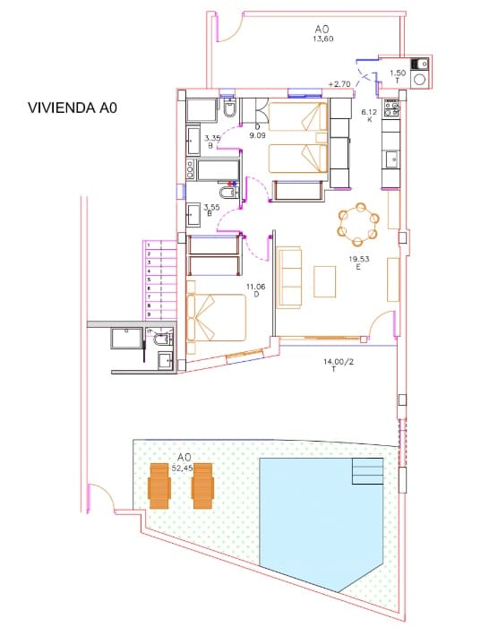 2 Zimmer Apartment zu verkaufen in Puerto de Mazarron mit Pool Garage - 315.000 € (Ref: 9907573)