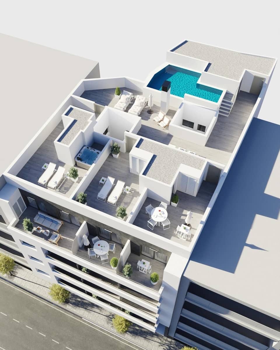 3 Zimmer Penthouse zu verkaufen in Torrevieja mit Pool Garage - 469.000 € (Ref: 9910003)