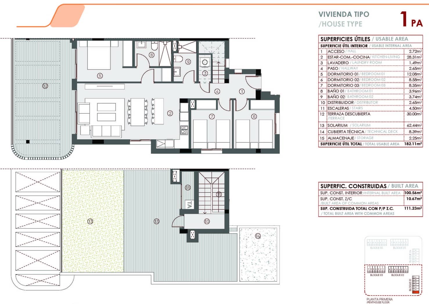 3 soveværelse Penthouse til salg i Torrevieja med swimmingpool garage - € 415.000 (Ref: 9998046)