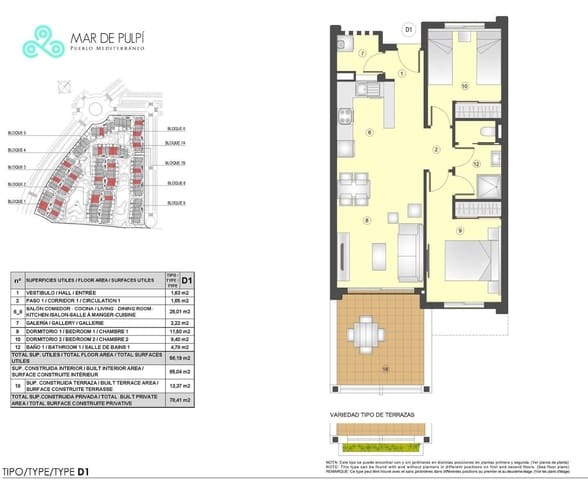 2 bedroom Flat for sale in Pulpí with pool garage - € 178,000 (Ref: 6950242)