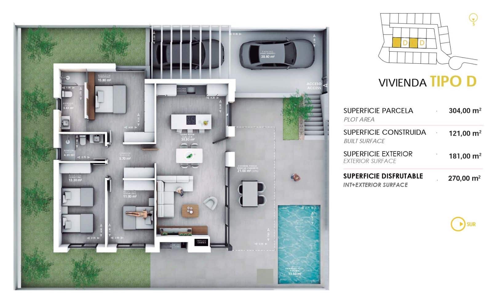 3 camera da letto Villa in vendita in Vera con piscina garage - 289.000 € (Rif: 8489772)