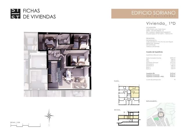 3 soveværelse Lejlighed til salg i Los Gallardos med garage - € 145.000 (Ref: 9379768)