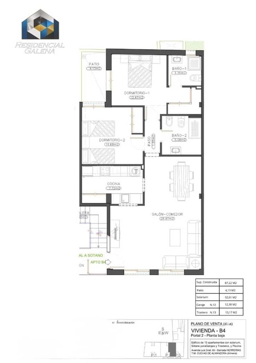 Ático de 2 habitaciones en Cuevas del Almanzora en venta con piscina garaje - 118.900 € (Ref: 9438083)
