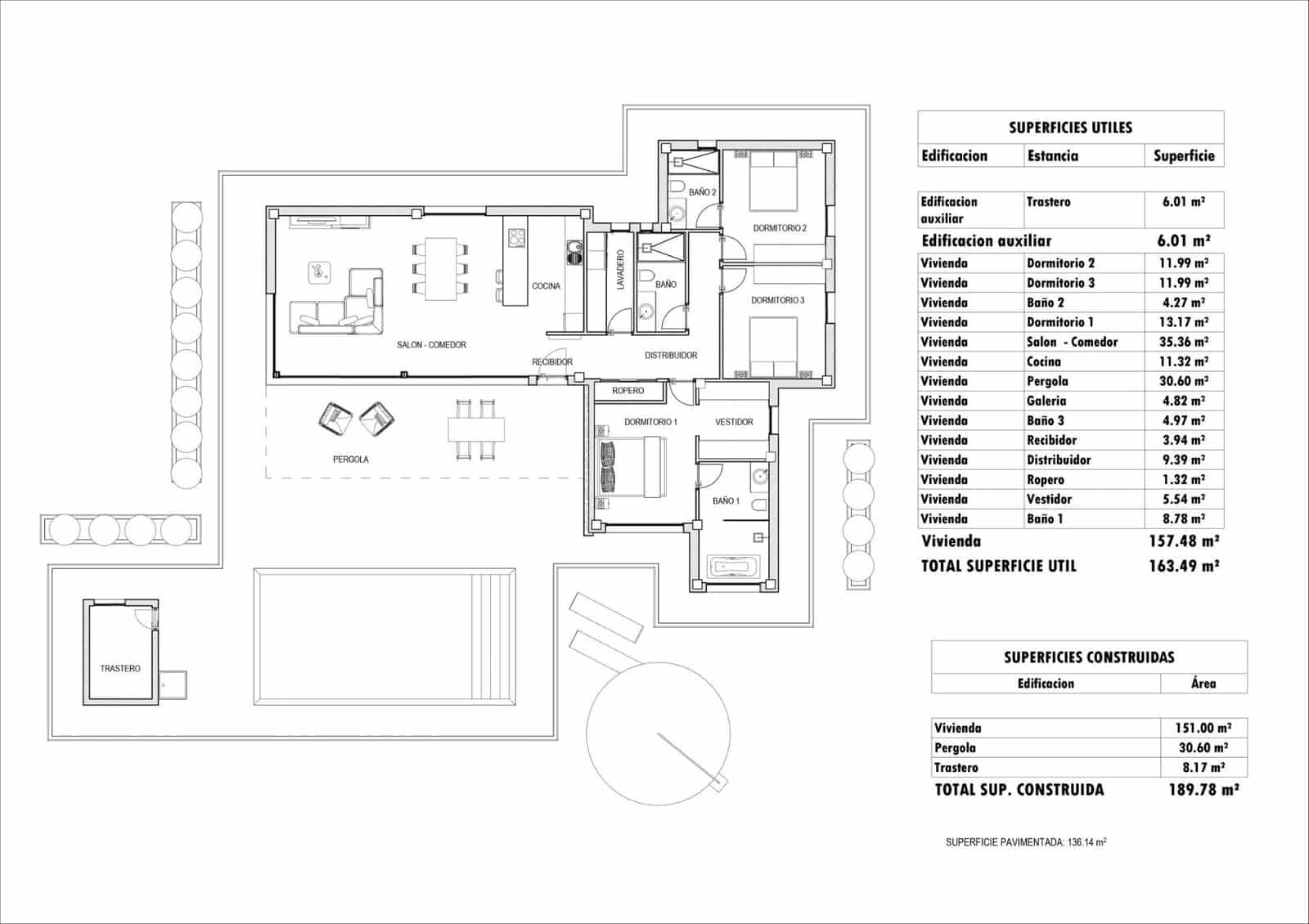 3 soverom Villa til salgs i Aspe med svømmebasseng garasje - € 457 000 (Ref: 9669646)