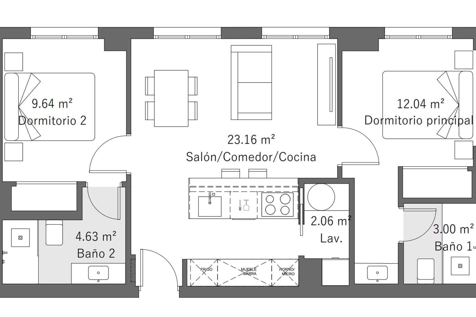 Apartamento de 2 habitaciones en Málaga ciudad en venta con piscina - 420.870 € (Ref: 9867308)