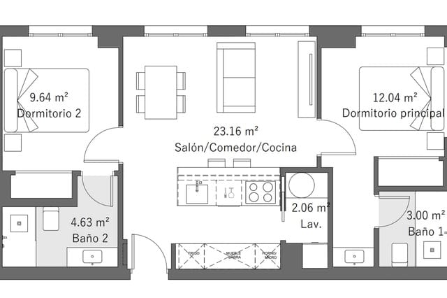 Apartamento de 2 habitaciones en La Princesa, Málaga ciudad en venta con piscina - 420.870 € (Ref: 9867308)