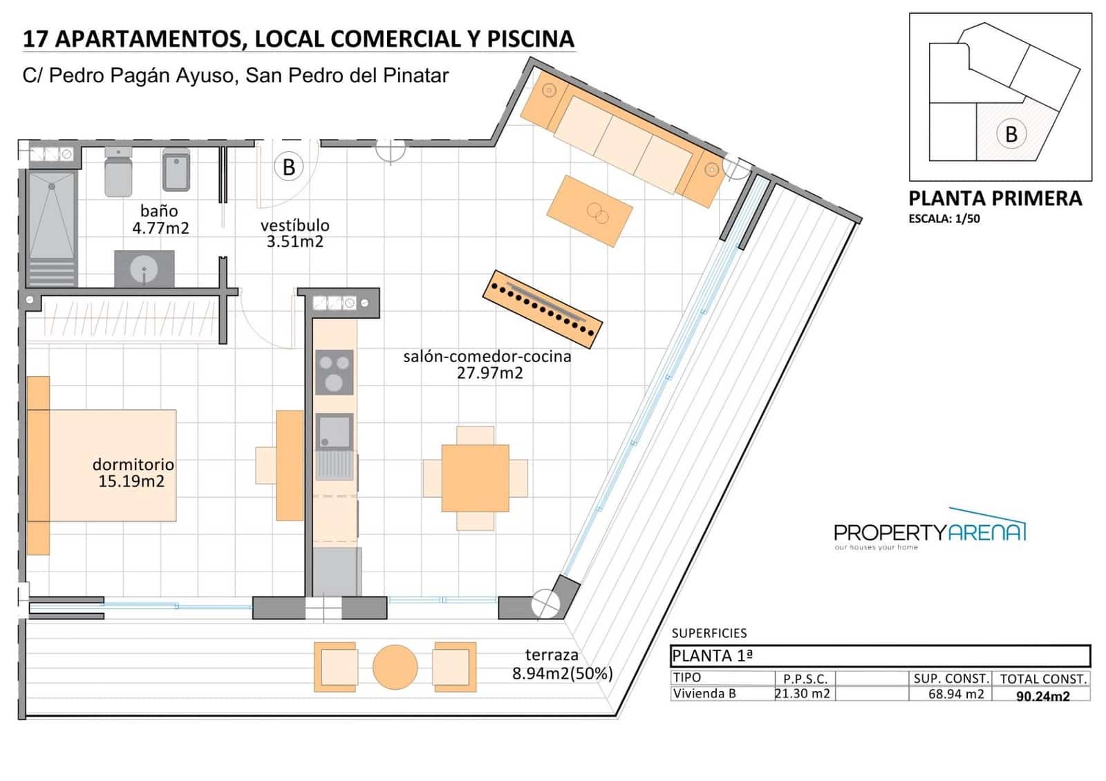 1 soveværelse Studio til salg i Lo Pagan med swimmingpool - € 127.900 (Ref: 9527800)