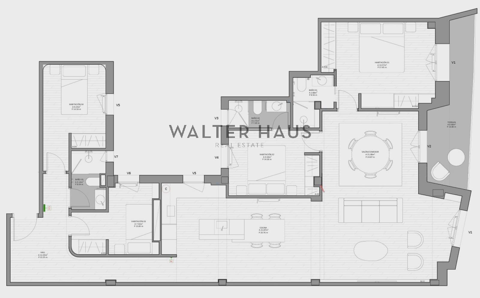 4 camera da letto Appartamento in vendita in Madrid citta - 1.470.000 € (Rif: 10156198)