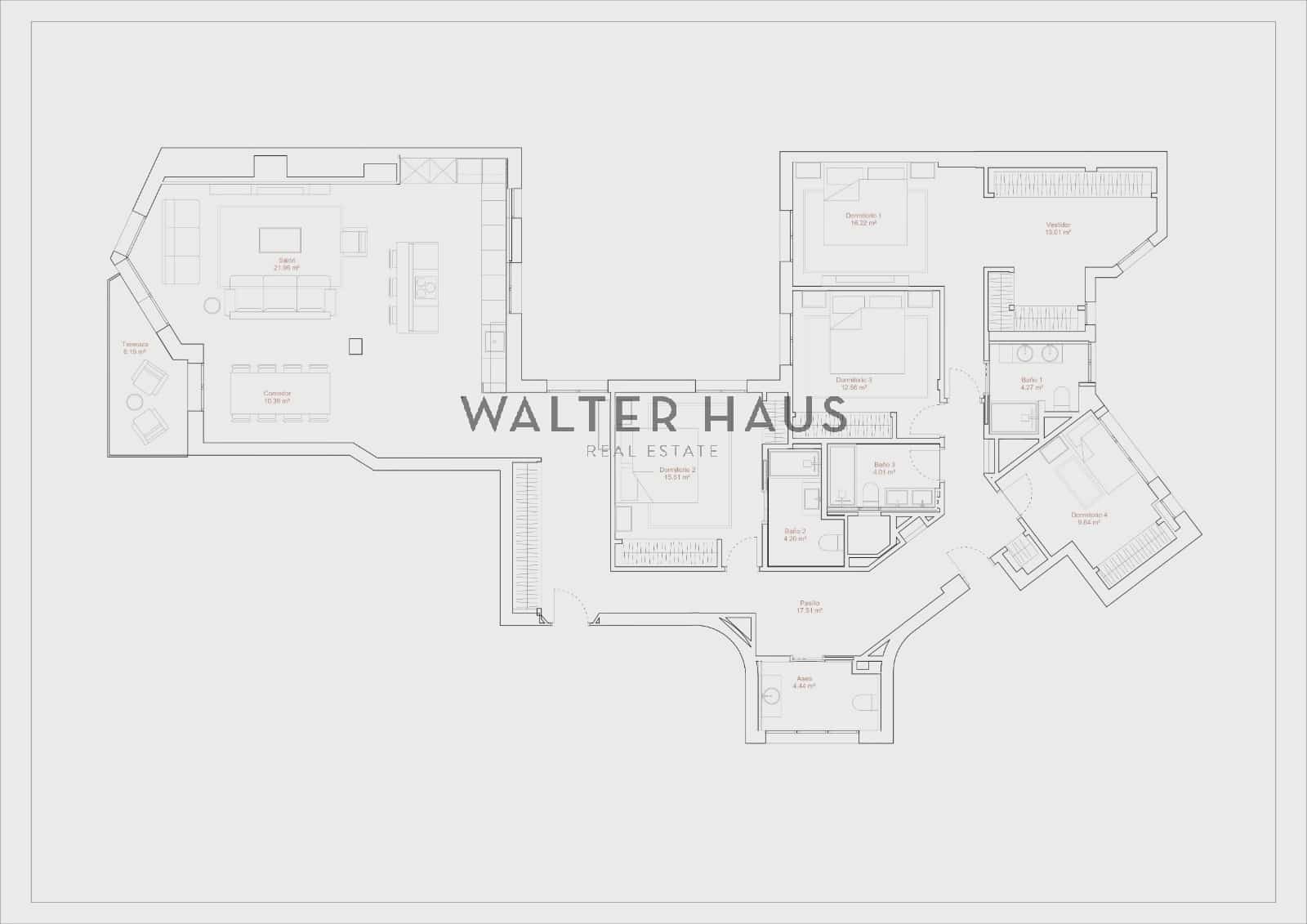 4 camera da letto Appartamento in vendita in Madrid citta - 2.300.000 € (Rif: 8886898)