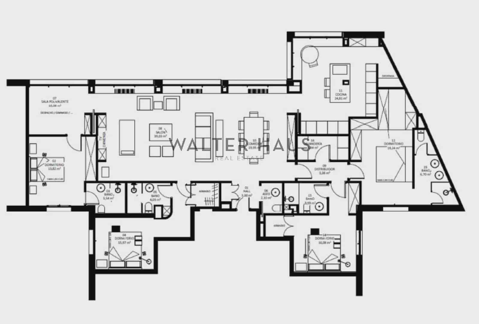 4 soveværelse Lejlighed til salg i Madrid by - € 1.900.000 (Ref: 9016147)