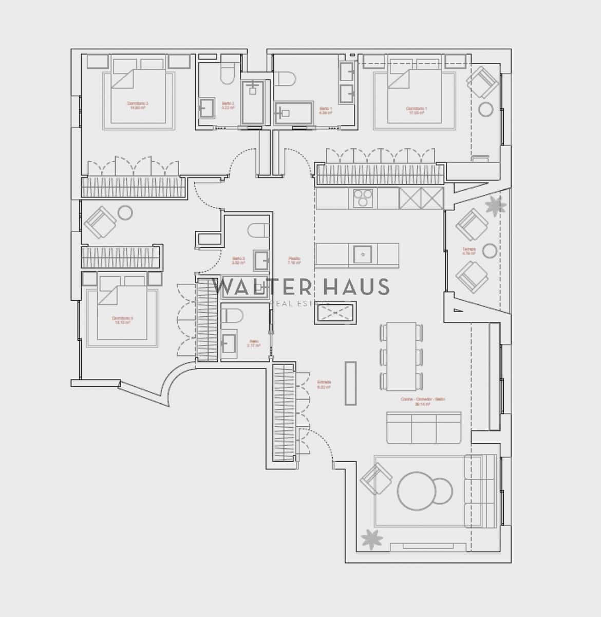 3 soveværelse Lejlighed til salg i Madrid by - € 1.390.000 (Ref: 9050145)