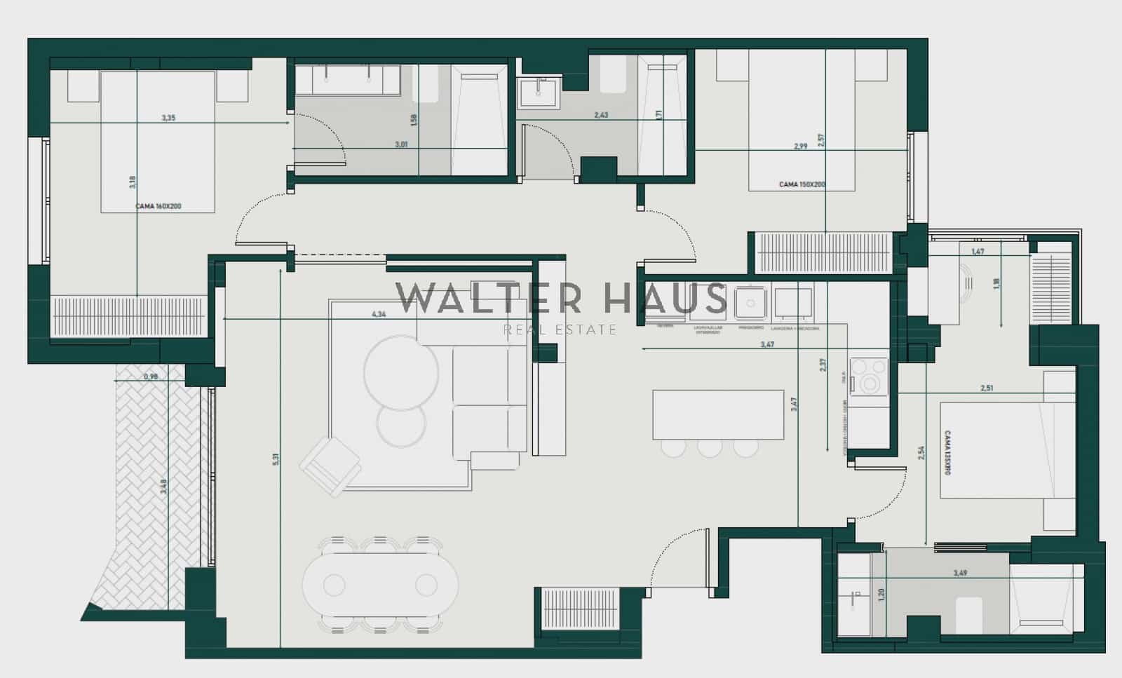 3 camera da letto Appartamento da affittare in Madrid citta - 4.200 € (Rif: 9088269)