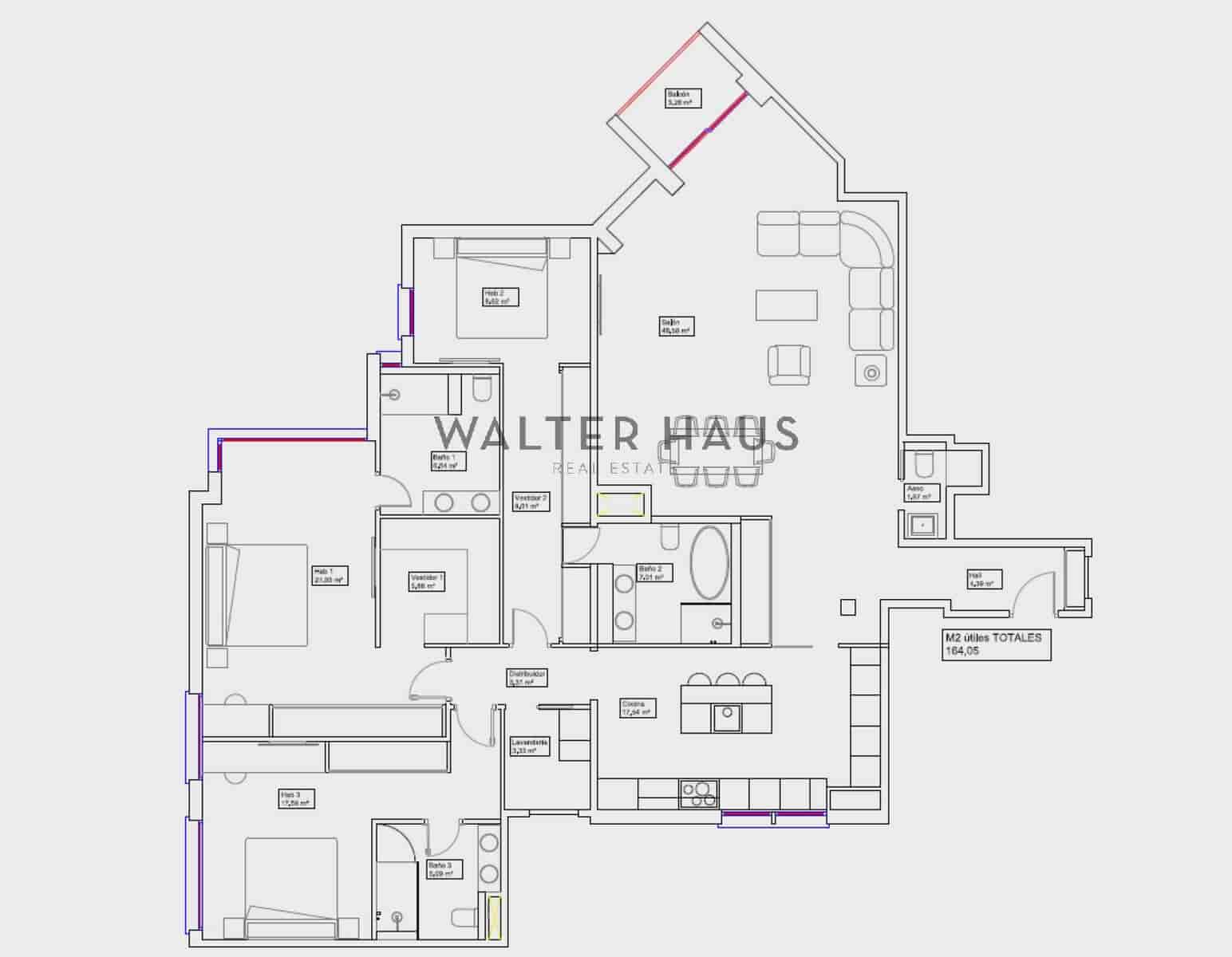 3 chambre Appartement à vendre à Madrid ville - 3 385 000 € (Ref: 9417794)