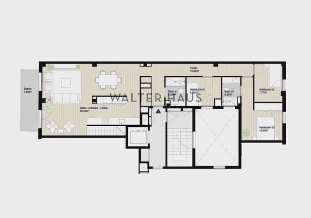 3 sovrum Takvåning till salu i El Parc i La Llacuna del Poblenou, Barcelona stad - 969 573 € (Ref: 9603070)