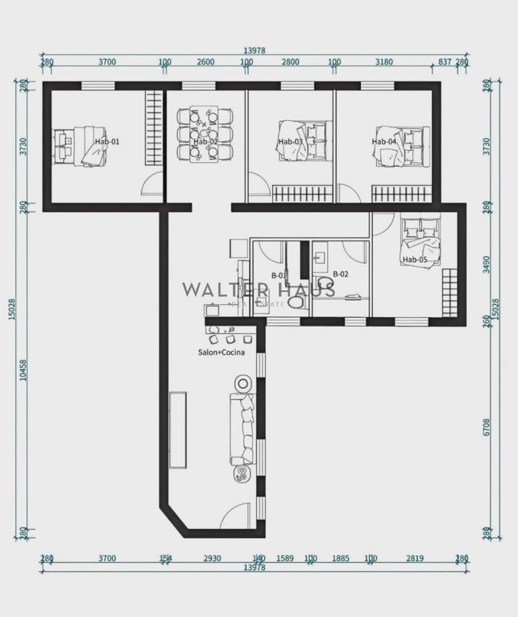 Appartement de 4 chambres à louer à Madrid ville - 3 600 € (Ref: 9914846)