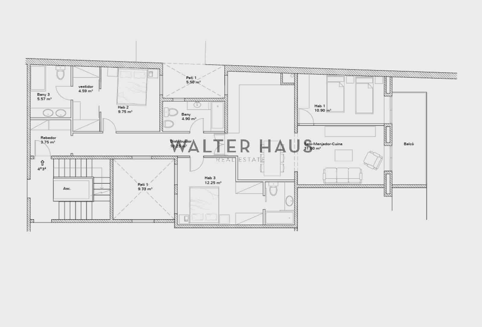 3 Zimmer Wohnung zu verkaufen in Barcelona Stadt - 1.245.000 € (Ref: 9944857)
