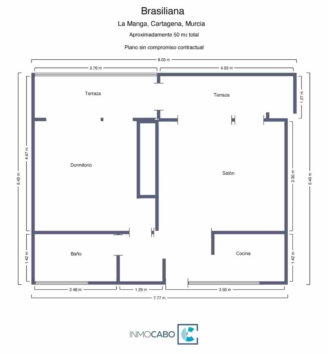 1 soverom Leilighet til salgs i La Manga del Mar Menor med svømmebasseng - € 150 000 (Ref: 9020621)