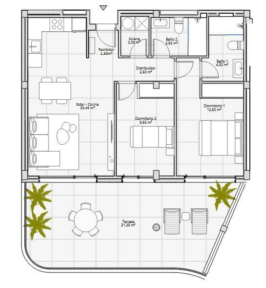2 soverom Leilighet til salgs i El Madronal med svømmebasseng garasje - € 590 000 (Ref: 9625964)