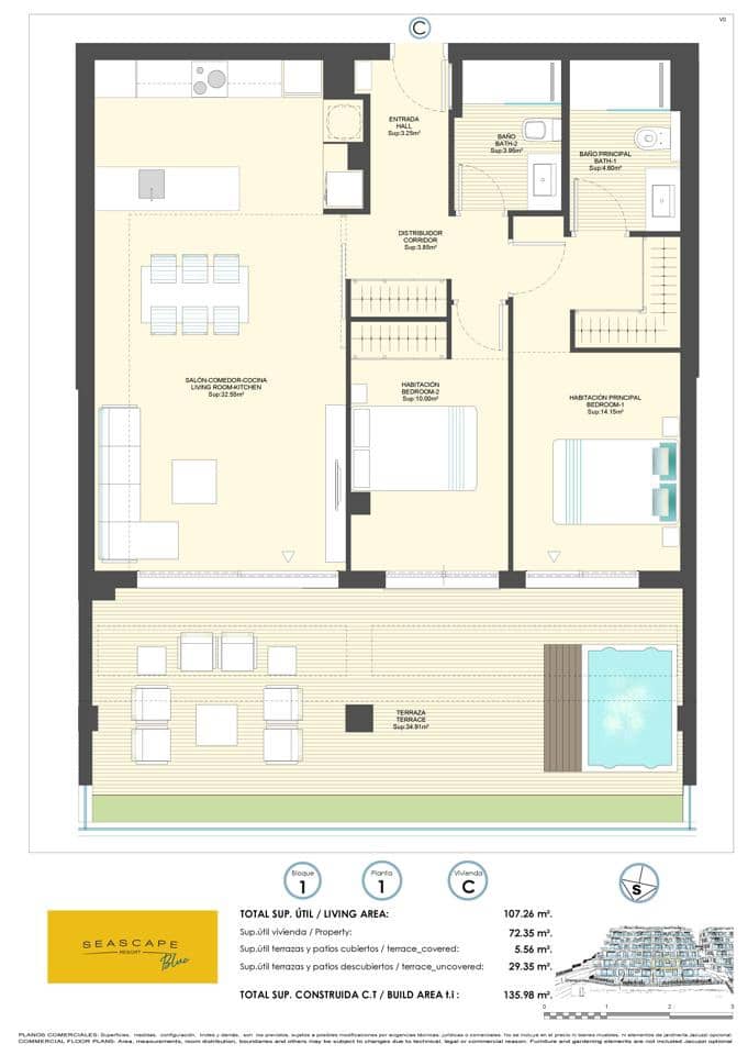 2 soveværelse Lejlighed til salg i Finestrat med swimmingpool garage - € 360.000 (Ref: 8158440)