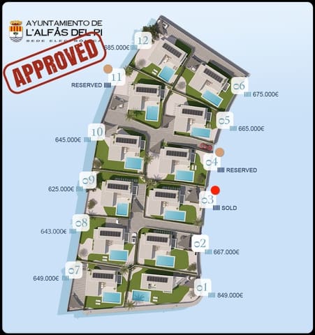 3 quarto Moradia para venda em Alfaz del Pi / L'Alfàs del Pi com piscina - 685 000 € (Ref: 8692071)